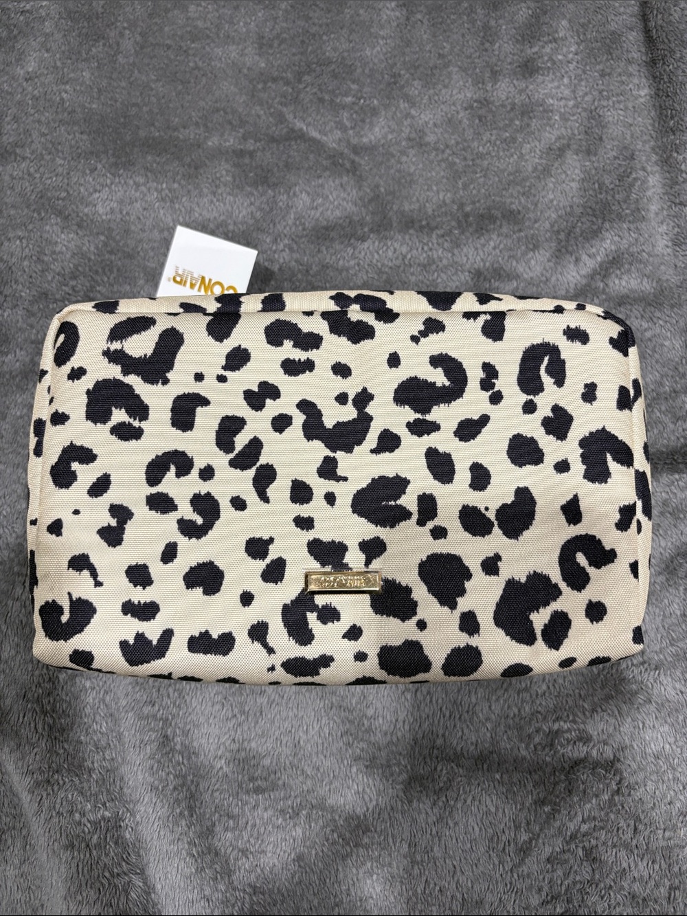 Animal Print Cosmetic Bag in Black and Cream - CONAIR